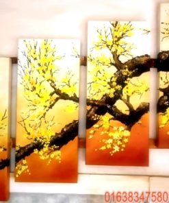 Tranh bộ mai vàng bậc thang