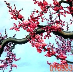 Tranh Tết bộ hoa đào